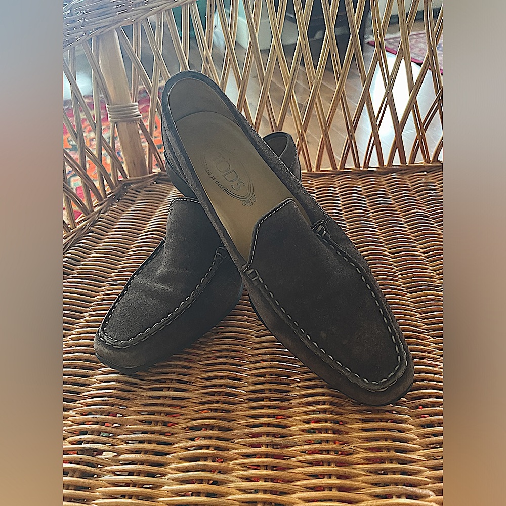 Tod’s Brown Suede Driving Loafers